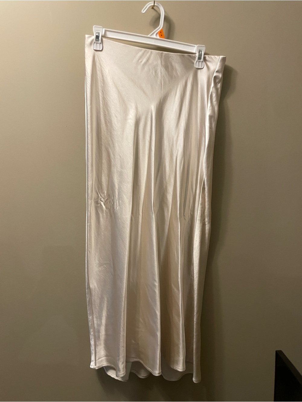 Satin Maxi Skirt in Ivory